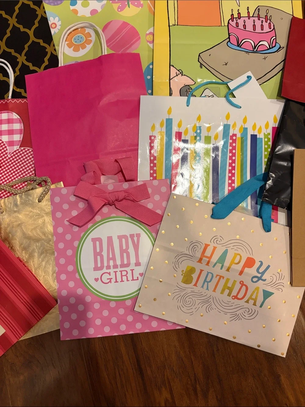 Assorted Party Gift Bags - Mixed Colors bundle of 16